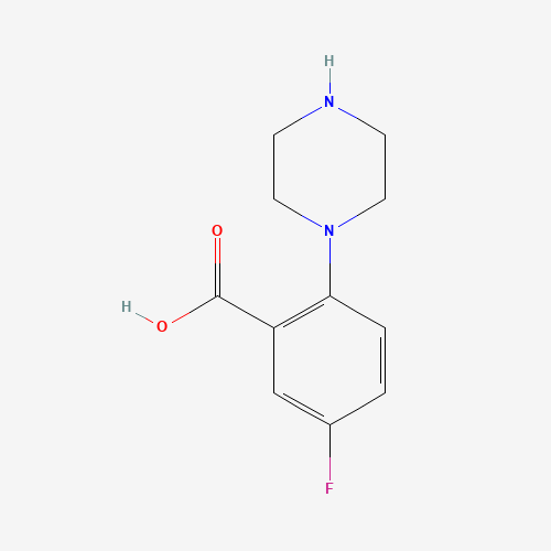 5-fluoro-2-piperazin-1-ylbenzoic acid (CAS: 1197193-39-7) - Chemical Structure and Molecular Formula 