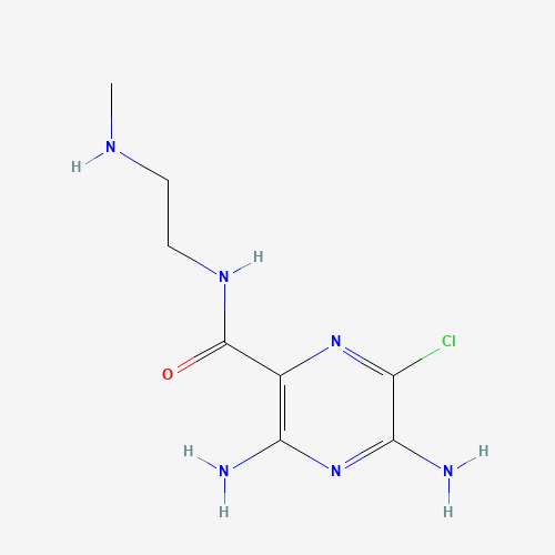 3,5-diamino-6-chloro-N-[2-(methylamino)ethyl]pyrazine-2-carboxamide (CAS: 119646-69-4) - Chemical Structure and Molecular Formula 