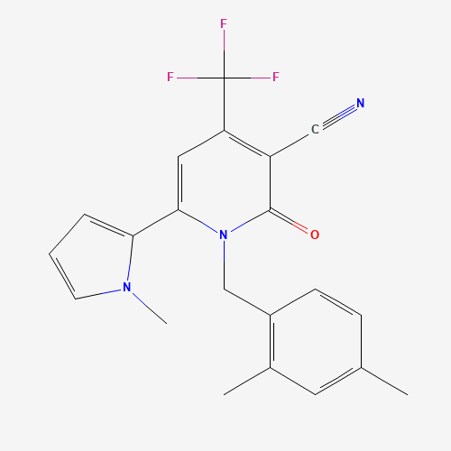 1-[(2,4-dimethylphenyl)methyl]-6-(1-methylpyrrol-2-yl)-2-oxo-4-(trifluoromethyl)pyridine-3-carbonitrile (CAS: 1263283-54-0) - Related Chemical Product