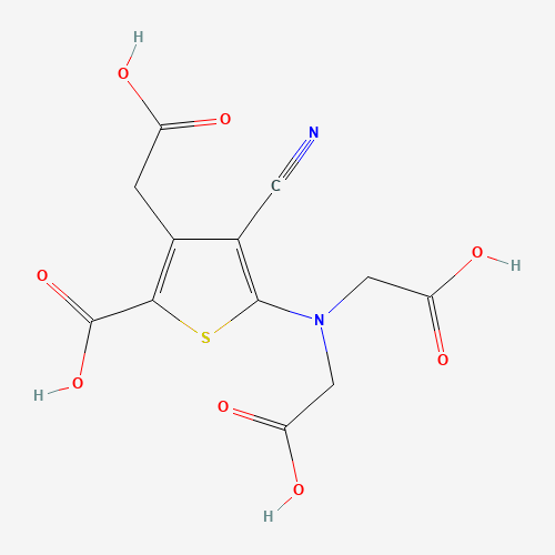 5-[bis(carboxymethyl)amino]-3-(carboxymethyl)-4-cyanothiophene-2-carboxylic acid (CAS: 135459-90-4) - Chemical Structure and Molecular Formula 