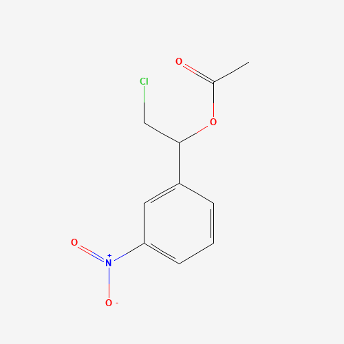 [2-chloro-1-(3-nitrophenyl)ethyl] acetate (CAS: 103854-77-9) - Chemical Structure and Molecular Formula 