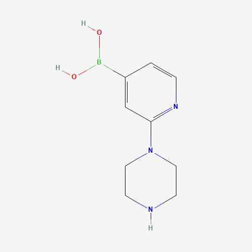 (2-piperazin-1-ylpyridin-4-yl)boronic acid (CAS: 1003043-70-6) - Chemical Structure and Molecular Formula 