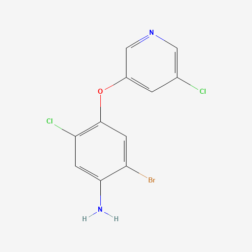 2-bromo-5-chloro-4-(5-chloropyridin-3-yl)oxyaniline (CAS: 315227-03-3) - Chemical Structure and Molecular Formula 
