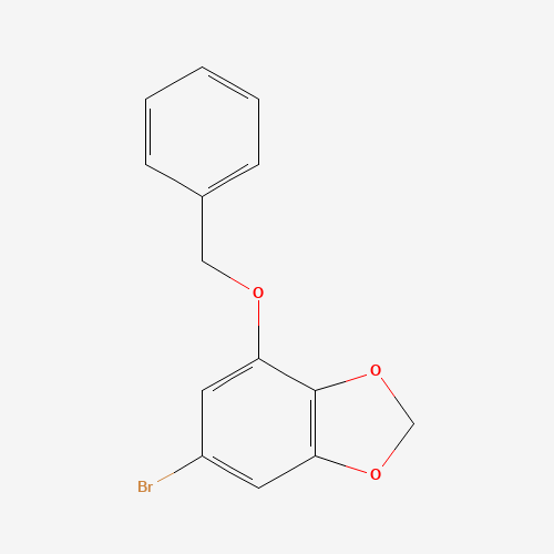 6-bromo-4-phenylmethoxy-1,3-benzodioxole (CAS: 852123-08-1) - Chemical Structure and Molecular Formula 