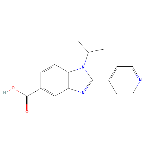 1-propan-2-yl-2-pyridin-4-ylbenzimidazole-5-carboxylic acid (CAS: 1225215-27-9) - Chemical Structure and Molecular Formula 