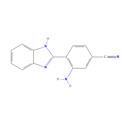 3-amino-4-(1H-benzimidazol-2-yl)benzonitrile (CAS: 942614-33-7) - Chemical Structure and Molecular Formula 