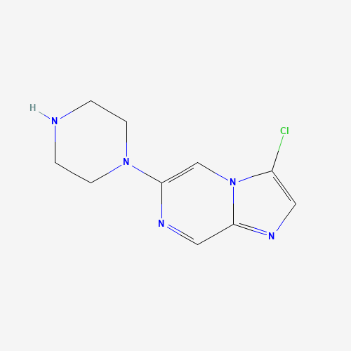 3-chloro-6-piperazin-1-ylimidazo[1,2-a]pyrazine (CAS: 76537-52-5) - Chemical Structure and Molecular Formula 