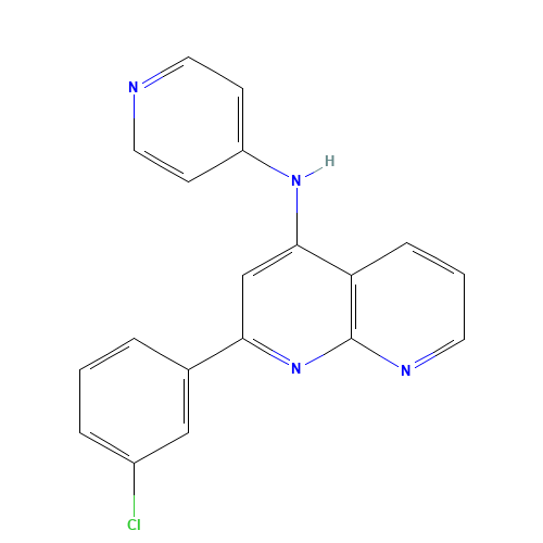 2-(3-chlorophenyl)-N-pyridin-4-yl-1,8-naphthyridin-4-amine (CAS: 1330531-44-6) - Chemical Structure and Molecular Formula 