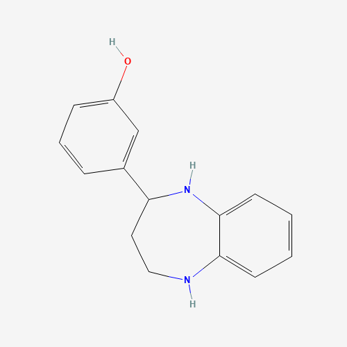 3-(2,3,4,5-tetrahydro-1H-1,5-benzodiazepin-4-yl)phenol (CAS: 904813-70-3) - Chemical Structure and Molecular Formula 