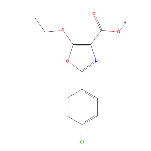 2-(4-chlorophenyl)-5-ethoxy-1,3-oxazole-4-carboxylic acid (CAS: 887248-50-2) - Chemical Structure and Molecular Formula 
