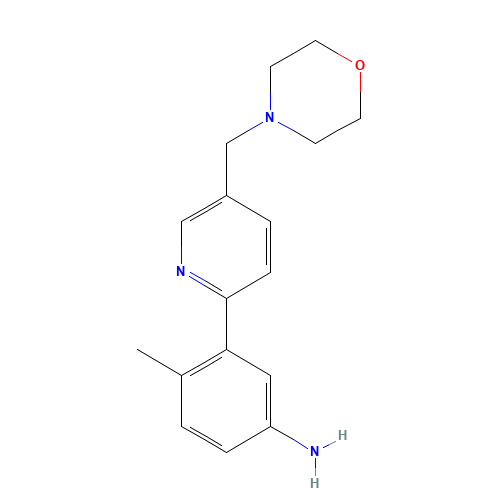 4-methyl-3-[5-(morpholin-4-ylmethyl)pyridin-2-yl]aniline (CAS: 1207877-81-3) - Chemical Structure and Molecular Formula 
