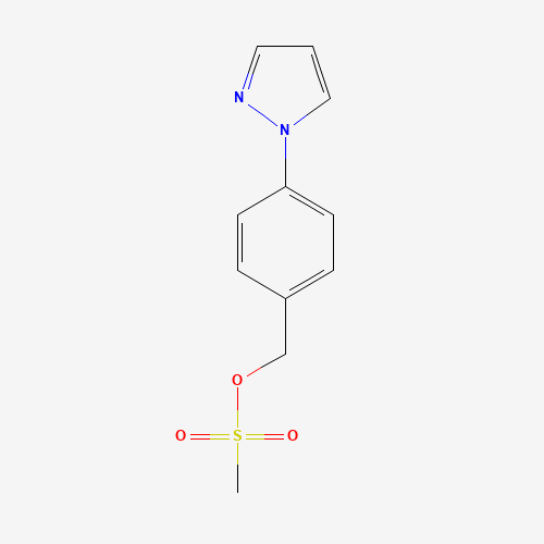 (4-pyrazol-1-ylphenyl)methyl methanesulfonate (CAS: 1186485-14-2) - Chemical Structure and Molecular Formula 