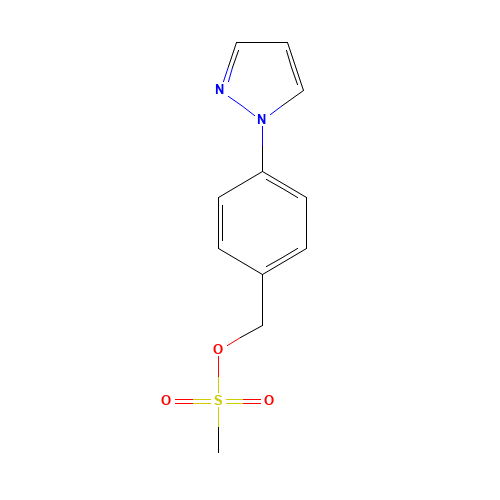 (4-pyrazol-1-ylphenyl)methyl methanesulfonate (CAS: 1186485-14-2) - Chemical Structure and Molecular Formula 