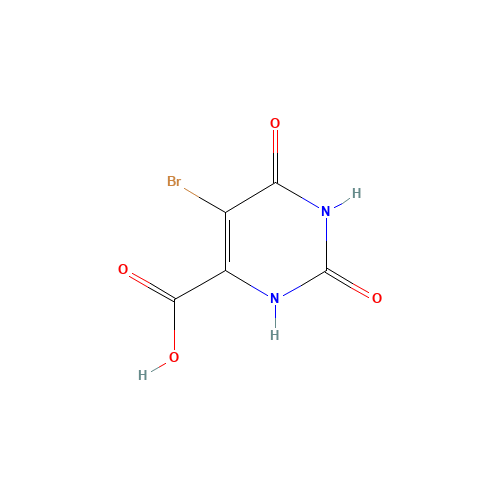 5-bromo-2,4-dioxo-1H-pyrimidine-6-carboxylic acid (CAS: 15018-62-9) - Chemical Structure and Molecular Formula 
