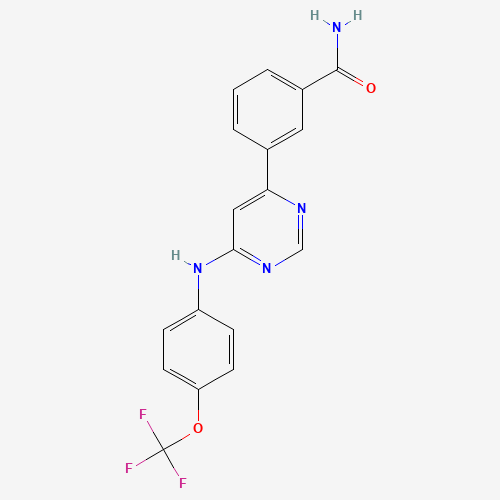 3-[6-[4-(trifluoromethoxy)anilino]pyrimidin-4-yl]benzamide (CAS: 778270-11-4) - Related Chemical Product