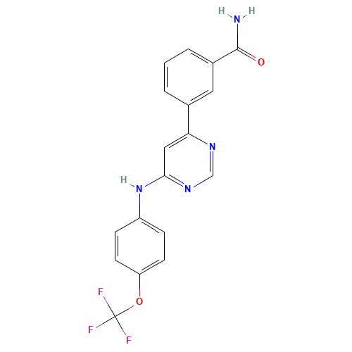 3-[6-[4-(trifluoromethoxy)anilino]pyrimidin-4-yl]benzamide (CAS: 778270-11-4) - Related Chemical Product