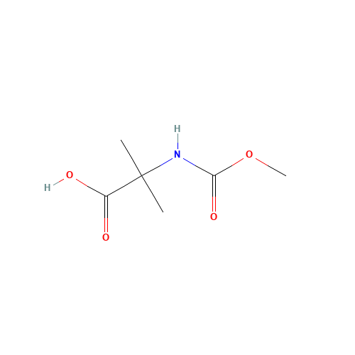 2-(methoxycarbonylamino)-2-methylpropanoic acid (CAS: 91826-96-9) - Chemical Structure and Molecular Formula 