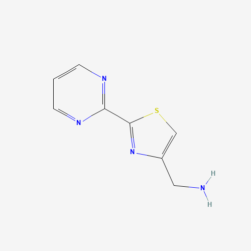 (2-pyrimidin-2-yl-1,3-thiazol-4-yl)methanamine (CAS: 1123169-55-0) - Chemical Structure and Molecular Formula 