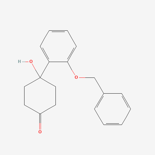 4-hydroxy-4-(2-phenylmethoxyphenyl)cyclohexan-1-one (CAS: 218776-61-5) - Chemical Structure and Molecular Formula 