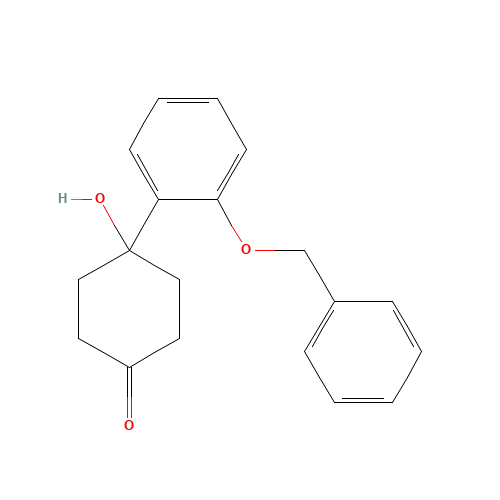 4-hydroxy-4-(2-phenylmethoxyphenyl)cyclohexan-1-one (CAS: 218776-61-5) - Chemical Structure and Molecular Formula 