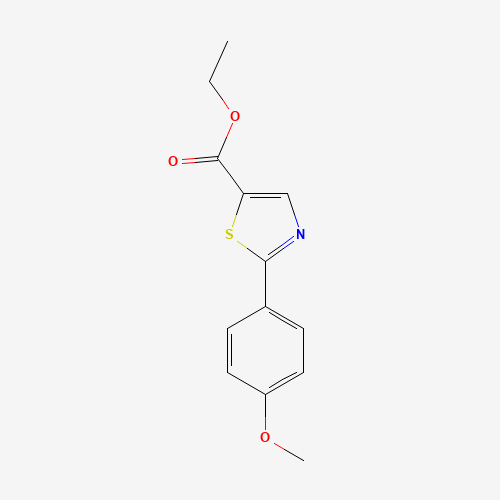 ethyl 2-(4-methoxyphenyl)-1,3-thiazole-5-carboxylate (CAS: 61335-96-4) - Chemical Structure and Molecular Formula 