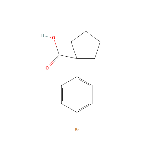 1-(4-bromophenyl)cyclopentane-1-carboxylic acid (CAS: 143328-24-9) - Chemical Structure and Molecular Formula 
