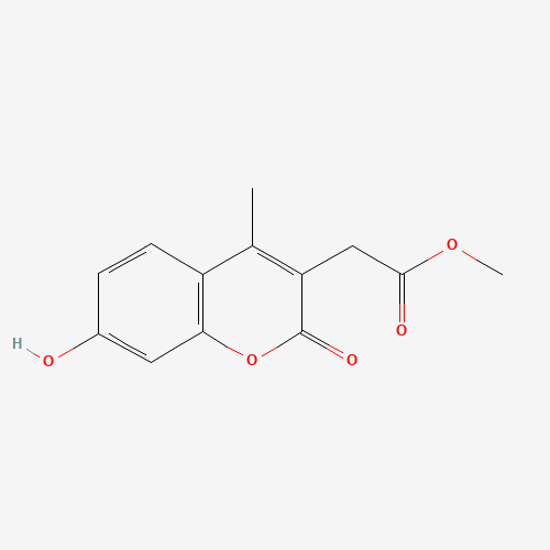 methyl 2-(7-hydroxy-4-methyl-2-oxochromen-3-yl)acetate (CAS: 95903-37-0) - Chemical Structure and Molecular Formula 