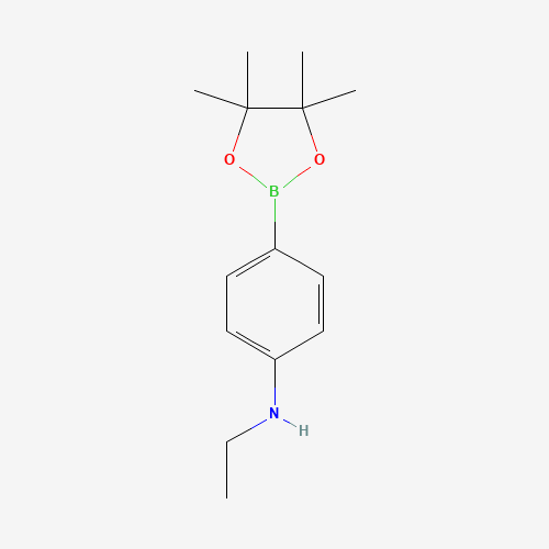 N-ethyl-4-(4,4,5,5-tetramethyl-1,3,2-dioxaborolan-2-yl)aniline (CAS: 1235451-55-4) - Chemical Structure and Molecular Formula 