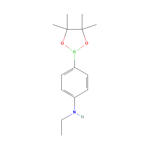 N-ethyl-4-(4,4,5,5-tetramethyl-1,3,2-dioxaborolan-2-yl)aniline (CAS: 1235451-55-4) - Chemical Structure and Molecular Formula 
