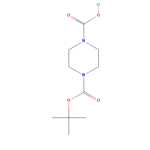 4-[(2-methylpropan-2-yl)oxycarbonyl]piperazine-1-carboxylic acid (CAS: 356517-38-9) - Chemical Structure and Molecular Formula 