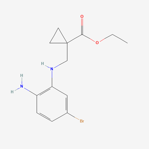 ethyl 1-[(2-amino-5-bromoanilino)methyl]cyclopropane-1-carboxylate (CAS: 1407833-84-4) - Chemical Structure and Molecular Formula 