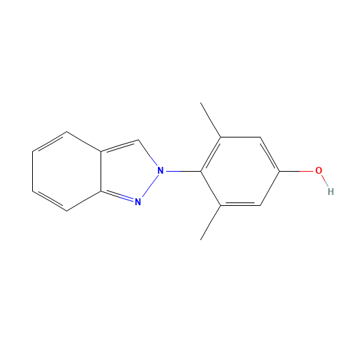 4-indazol-2-yl-3,5-dimethylphenol (CAS: 1393126-47-0) - Chemical Structure and Molecular Formula 