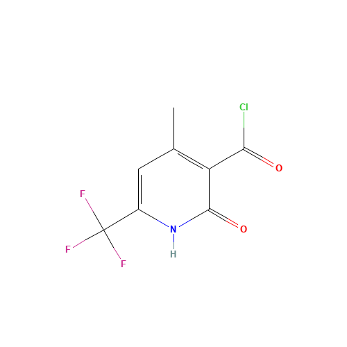 4-methyl-2-oxo-6-(trifluoromethyl)-1H-pyridine-3-carbonyl chloride (CAS: 1176728-90-7) - Chemical Structure and Molecular Formula 