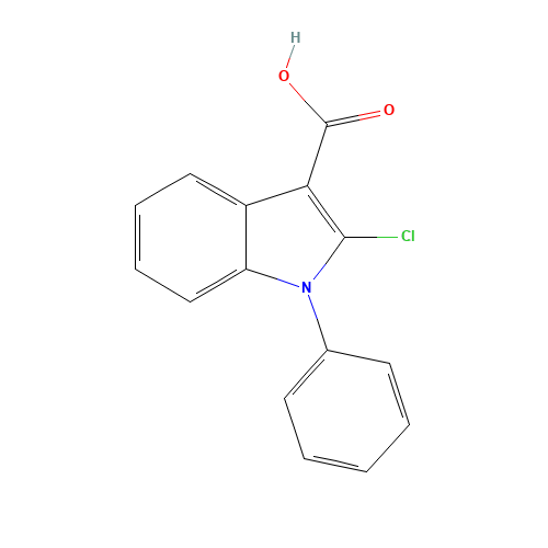 2-chloro-1-phenylindole-3-carboxylic acid (CAS: 54778-22-2) - Chemical Structure and Molecular Formula 