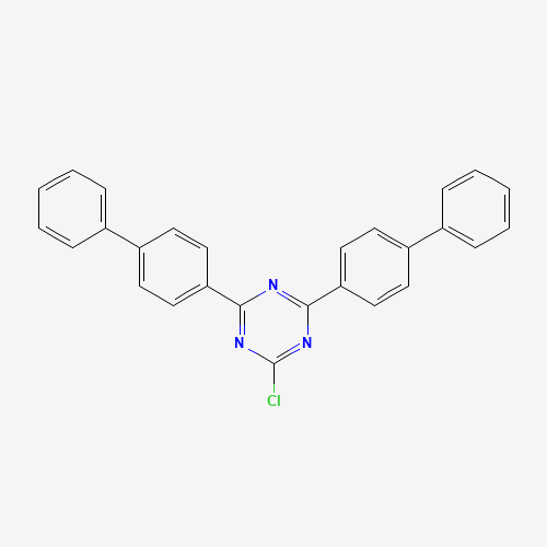 2-chloro-4,6-bis(4-phenylphenyl)-1,3,5-triazine (CAS: 182918-13-4) - Chemical Structure and Molecular Formula 