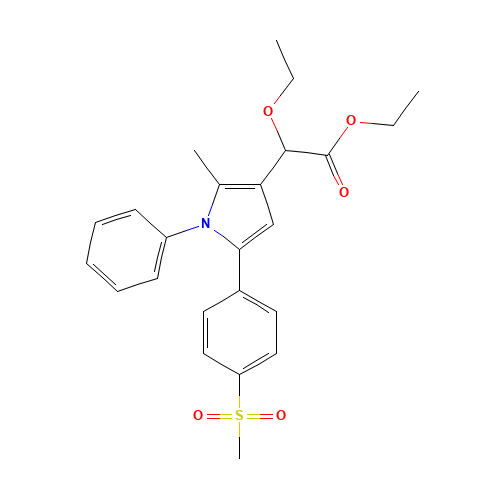 ethyl 2-ethoxy-2-[2-methyl-5-(4-methylsulfonylphenyl)-1-phenylpyrrol-3-yl]acetate (CAS: 1005451-47-7) - Related Chemical Product