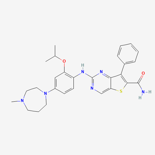 2-[4-(4-methyl-1,4-diazepan-1-yl)-2-propan-2-yloxyanilino]-7-phenylthieno[3,2-d]pyrimidine-6-carboxamide (CAS: 1462947-75-6) - Related Chemical Product