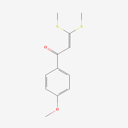 1-(4-methoxyphenyl)-3,3-bis(methylsulfanyl)prop-2-en-1-one (CAS: 33868-76-7) - Chemical Structure and Molecular Formula 