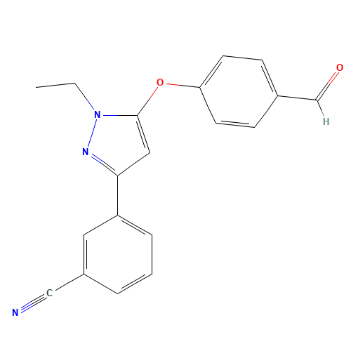 3-[1-ethyl-5-(4-formylphenoxy)pyrazol-3-yl]benzonitrile (CAS: 1289203-40-2) - Related Chemical Product
