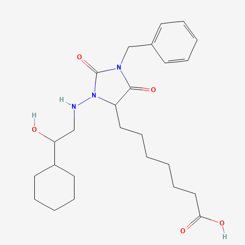7-[1-benzyl-3-[(2-cyclohexyl-2-hydroxyethyl)amino]-2,5-dioxoimidazolidin-4-yl]heptanoic acid (CAS: 118675-50-6) - Related Chemical Product
