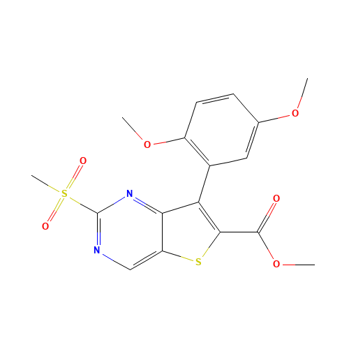methyl 7-(2,5-dimethoxyphenyl)-2-methylsulfonylthieno[3,2-d]pyrimidine-6-carboxylate (CAS: 1462950-07-7) - Related Chemical Product