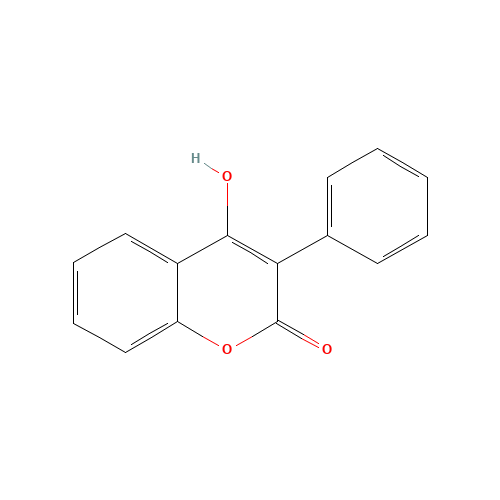 4-hydroxy-3-phenylchromen-2-one (CAS: 1786-05-6) - Chemical Structure and Molecular Formula 