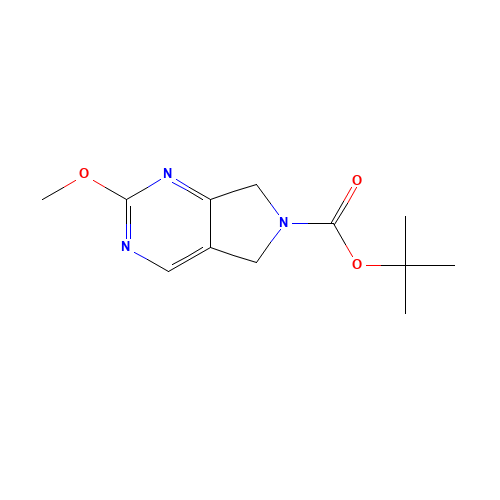 tert-butyl 2-methoxy-5,7-dihydropyrrolo[3,4-d]pyrimidine-6-carboxylate (CAS: 1107625-56-8) - Chemical Structure and Molecular Formula 