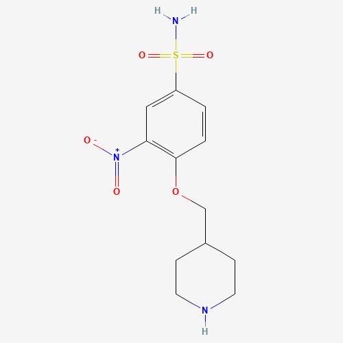 3-nitro-4-(piperidin-4-ylmethoxy)benzenesulfonamide (CAS: 1257047-52-1) - Chemical Structure and Molecular Formula 
