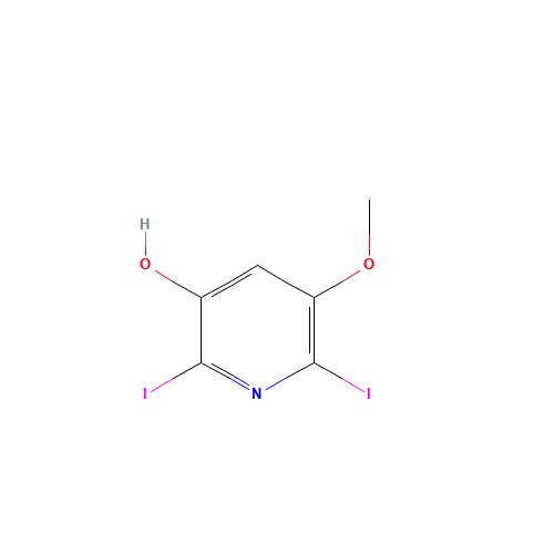 2,6-diiodo-5-methoxypyridin-3-ol (CAS: 1087659-27-5) - Chemical Structure and Molecular Formula 
