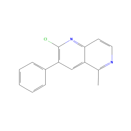 2-chloro-5-methyl-3-phenyl-1,6-naphthyridine (CAS: 1238324-09-8) - Chemical Structure and Molecular Formula 
