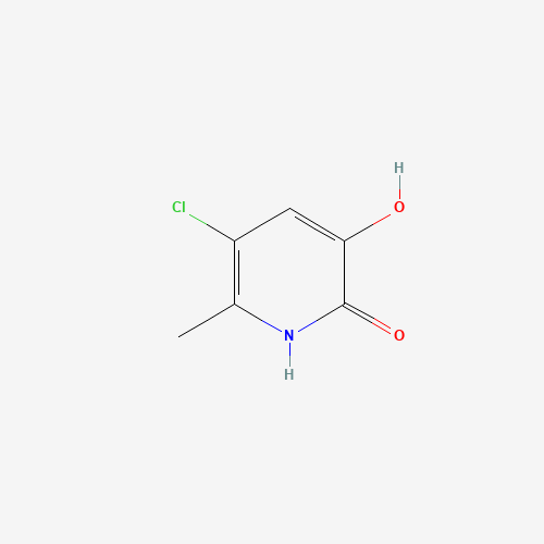 5-chloro-3-hydroxy-6-methyl-1H-pyridin-2-one (CAS: 1436826-11-7) - Chemical Structure and Molecular Formula 