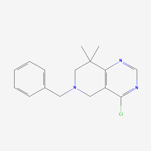 6-benzyl-4-chloro-8,8-dimethyl-5,7-dihydropyrido[4,3-d]pyrimidine (CAS: 1332455-40-9) - Chemical Structure and Molecular Formula 