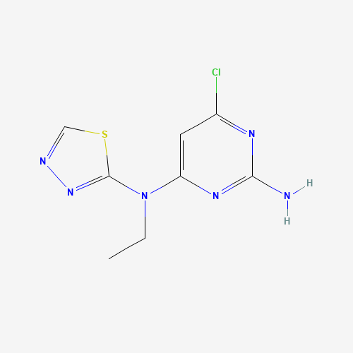 6-chloro-4-N-ethyl-4-N-(1,3,4-thiadiazol-2-yl)pyrimidine-2,4-diamine (CAS: 1374420-94-6) - Chemical Structure and Molecular Formula 