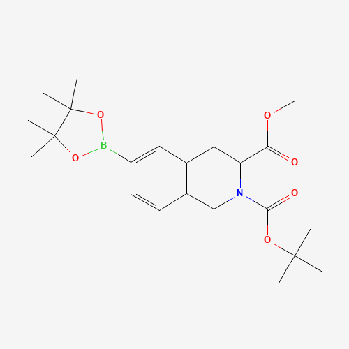 2-O-tert-butyl 3-O-ethyl 6-(4,4,5,5-tetramethyl-1,3,2-dioxaborolan-2-yl)-3,4-dihydro-1H-isoquinoline-2,3-dicarboxylate (CAS: 897374-85-5) - Related Chemical Product